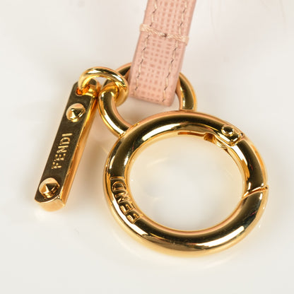 Fendi Fox Fur Vitello Elite Bi-Color Pom Pom Bag Charm Rosa Cammello Cipria 5 of 7