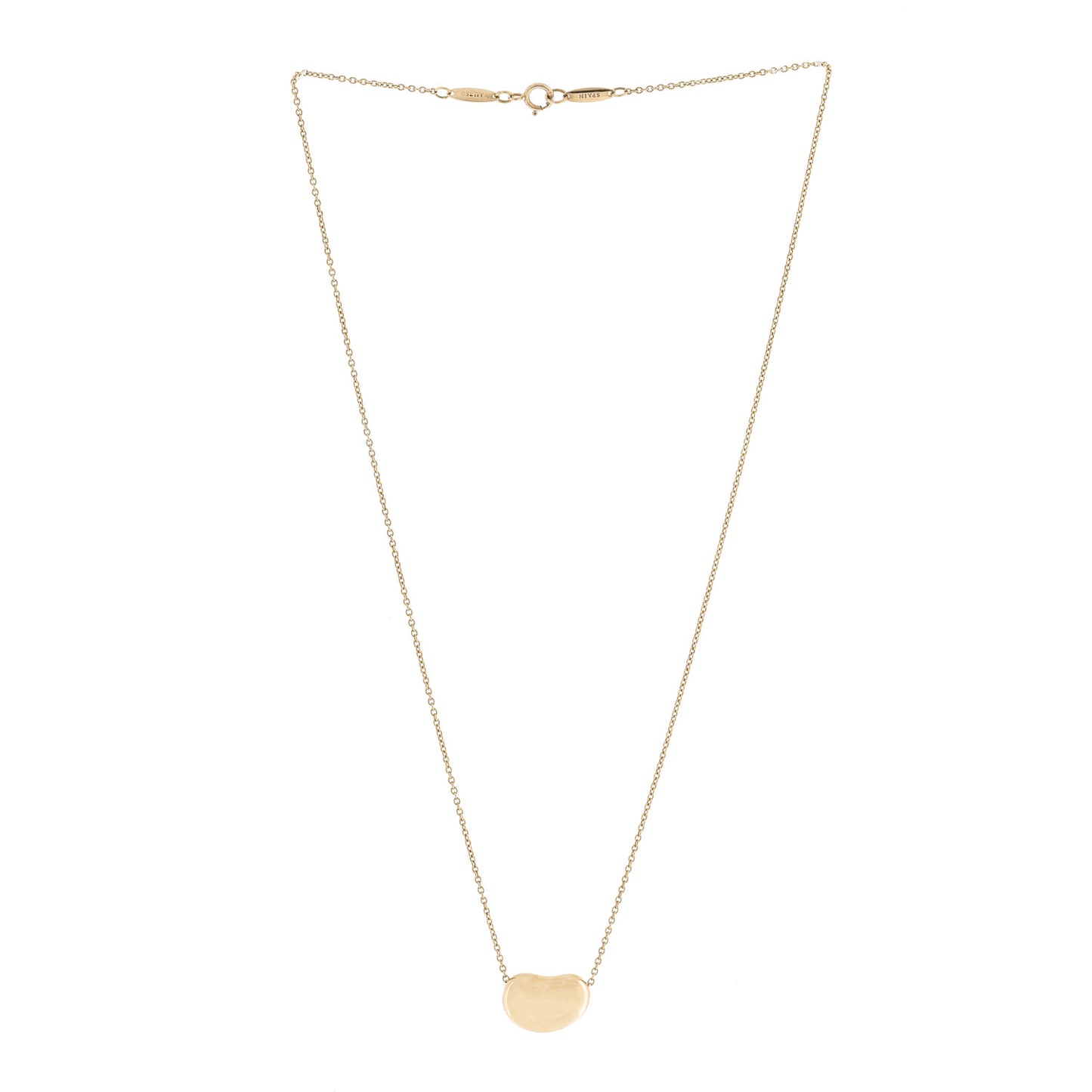 18K Yellow Gold 14mm Elsa Peretti Bean Pendant Necklace