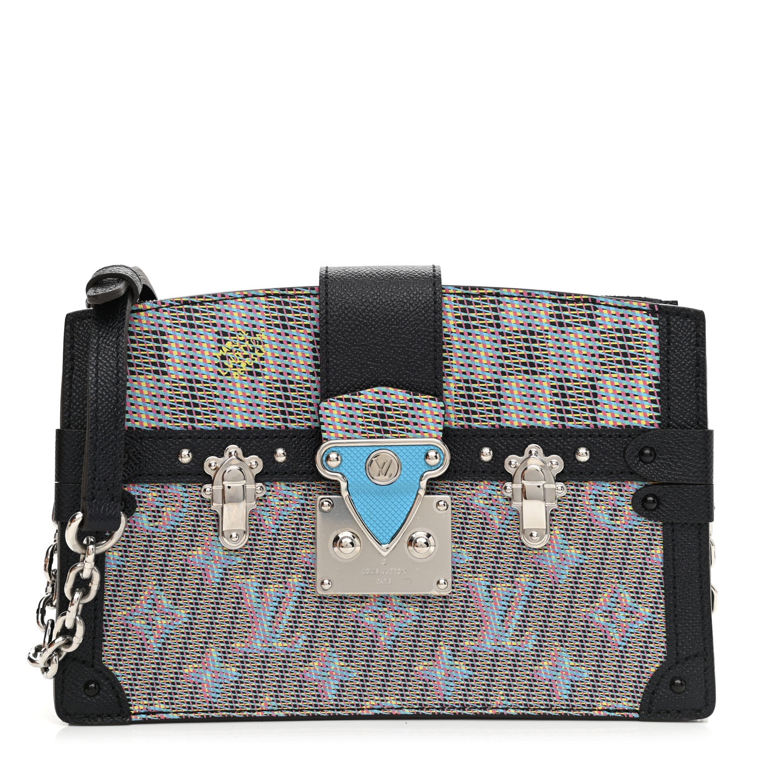 Louis Vuitton Calfskin Monogram LV Pop Trunk Clutch Blue 1 of 9