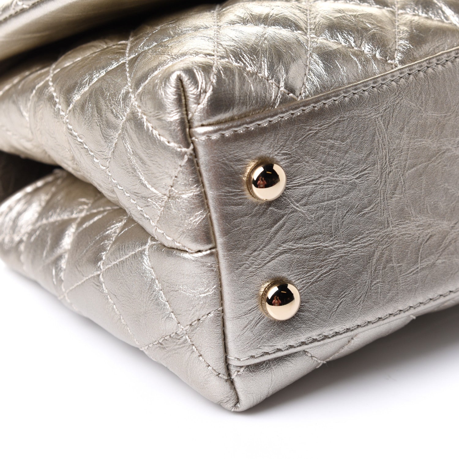 Chanel Metallic Aged Calfskin Quilted Mini Coco Handle Flap Gold 9 of 12