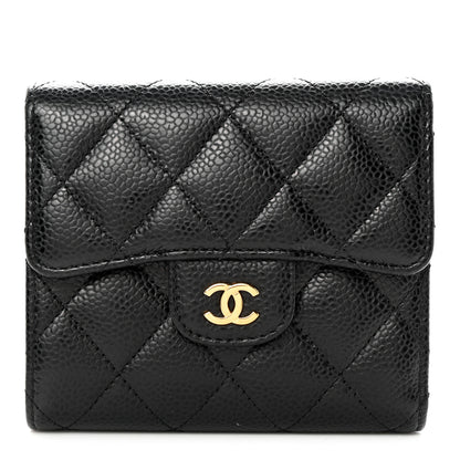 Chanel Caviar Quilted Compact Flap Wallet Black 1 of 8