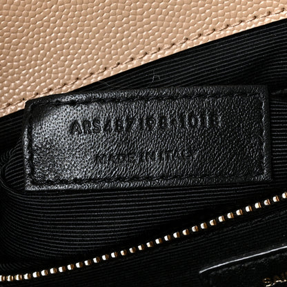 Saint Laurent Grain De Poudre Mixed Matelasse Large Triquilt Monogram Satchel Nude Powder 7 of 11