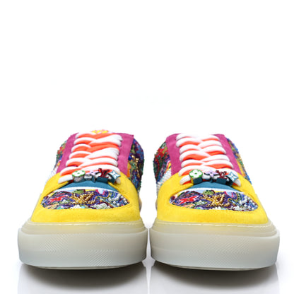 Louis Vuitton Suede Sequin Monogram Mens LV Ollie Sneakers 9 Yellow Multicolor 2 of 9