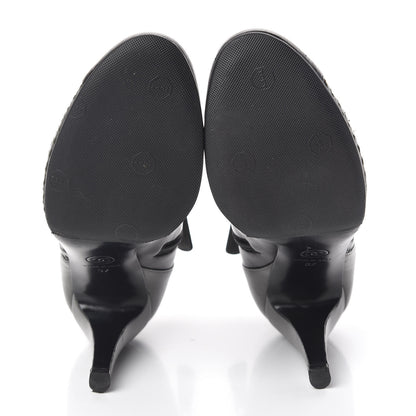 Chanel Perforated Lambskin CC Ankle Boots 37 Grey Black 7 of 15