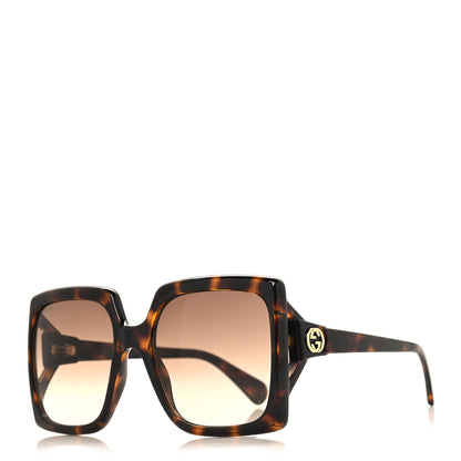Gucci Acetate Square Frame Sunglasses GG0876S Tortoise 1 of 8