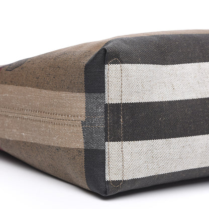 Burberry Coated Canvas Mega Check Medium Doodle Tote Black 7 of 9