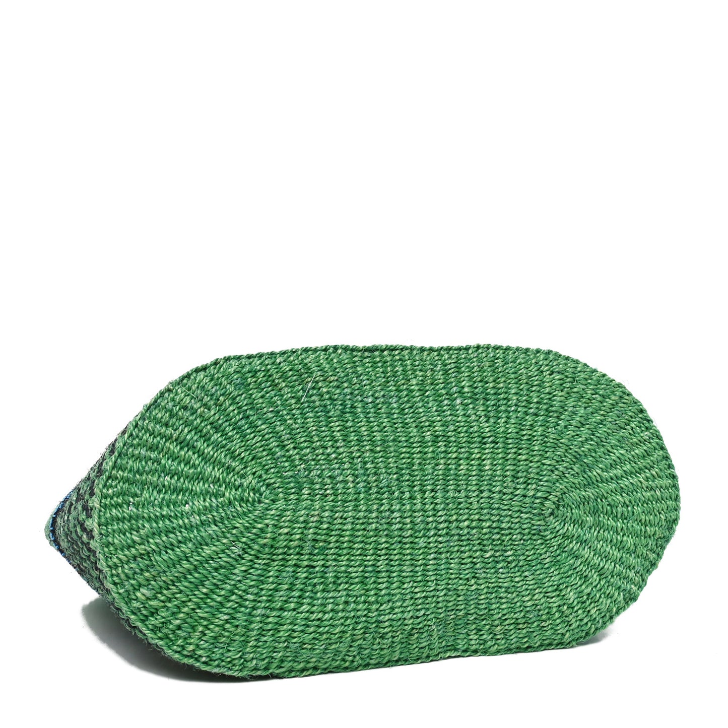 Sisal Calfskin Raffia Paula's Ibiza Lizard Beaded Basket Tote Green Multicolor