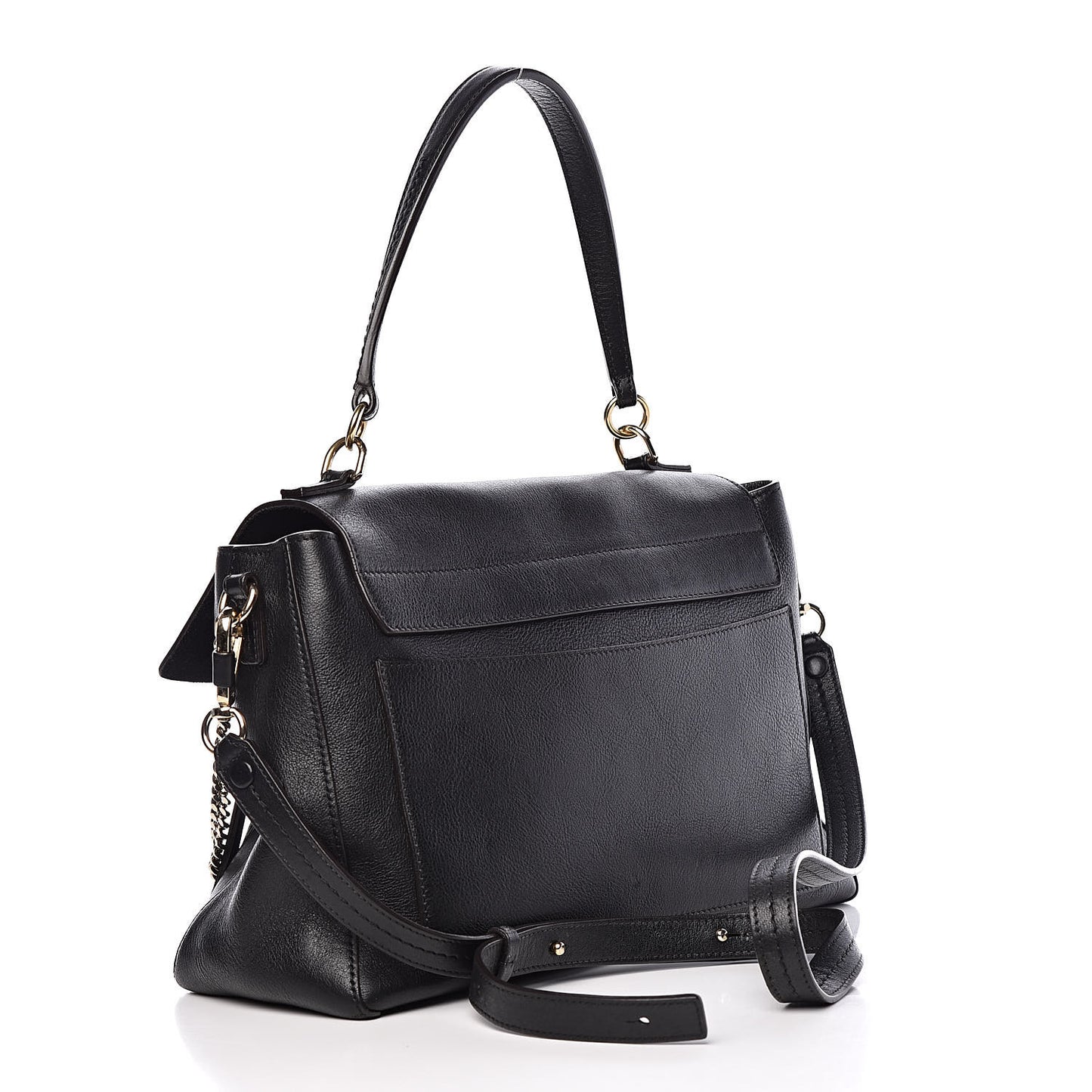 Calfskin Medium Faye Day Shoulder Bag Black