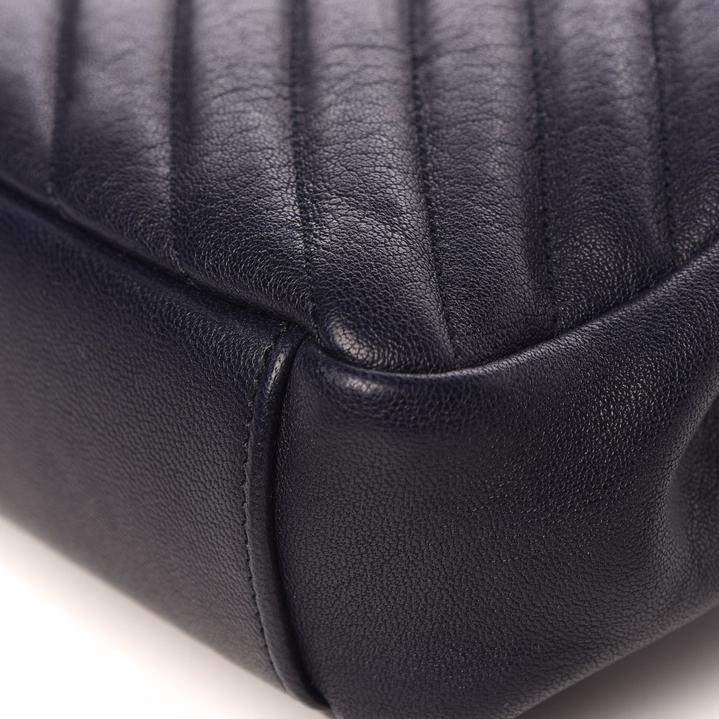 Sheepskin Matelasse Chevron Monogram Medium College Bag Deep Marine