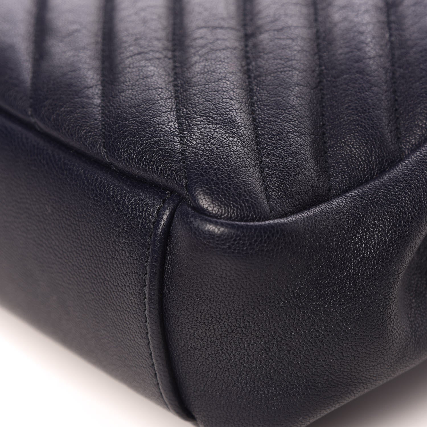 Saint Laurent Sheepskin Matelasse Chevron Monogram Medium College Bag Deep Marine 13 of 27