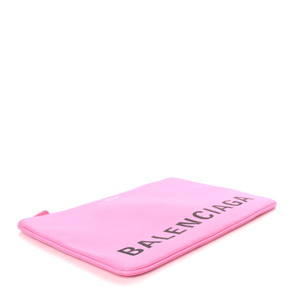Balenciaga Calfskin Logo Large Zip Pouch Acid Pink 4 of 6
