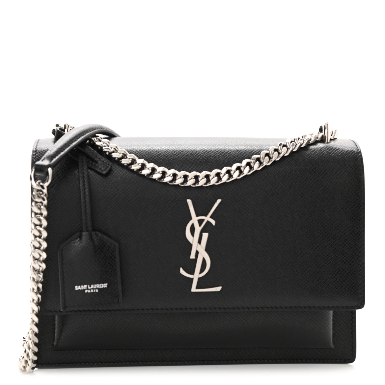 Saint Laurent Coated Bark Calfskin Medium Monogram Sunset Black 1 of 8