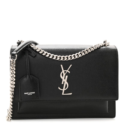 Saint Laurent Coated Bark Calfskin Medium Monogram Sunset Black 1 of 8