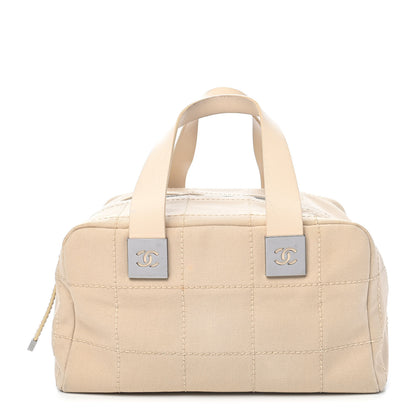 Chanel Canvas Square Stitched CC Tote Bag Beige 2 of 14