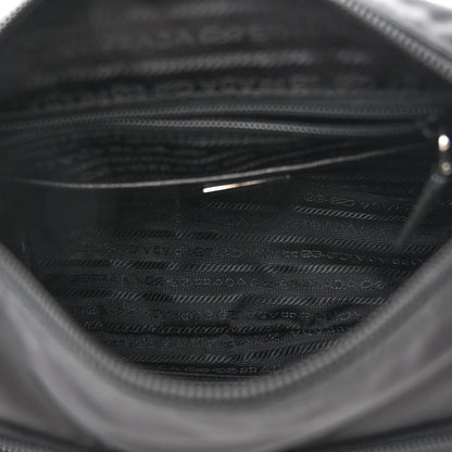 Prada Re-Nylon Vela Saffiano Pocket Single Buckle Messenger Shoulder Bag Black 5 of 12