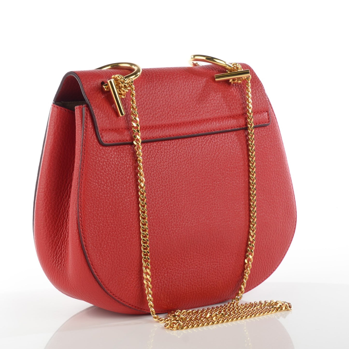 Grained Lambskin Drew Shoulder Bag Plaid Red