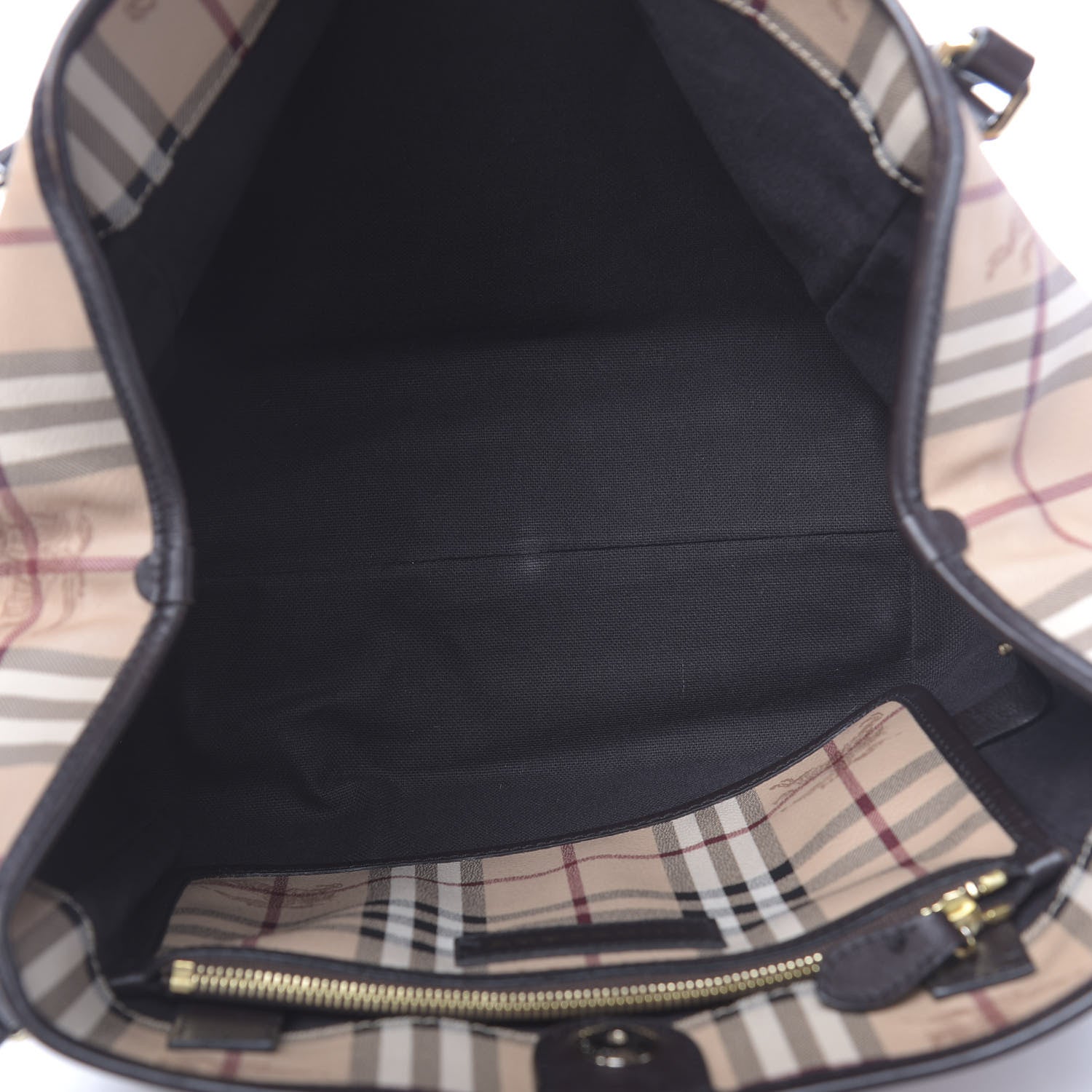 Burberry Haymarket Check Small Canterbury Tote Chocolate 5 of 12