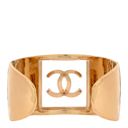 Chanel Resin CC Cuff Transparent Gold 2 of 5