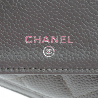Chanel Caviar Quilted Yen Wallet Grey 5 of 7