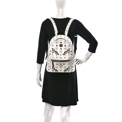 MCM Visetos Studded Small Stark M Backpack White 2 of 9