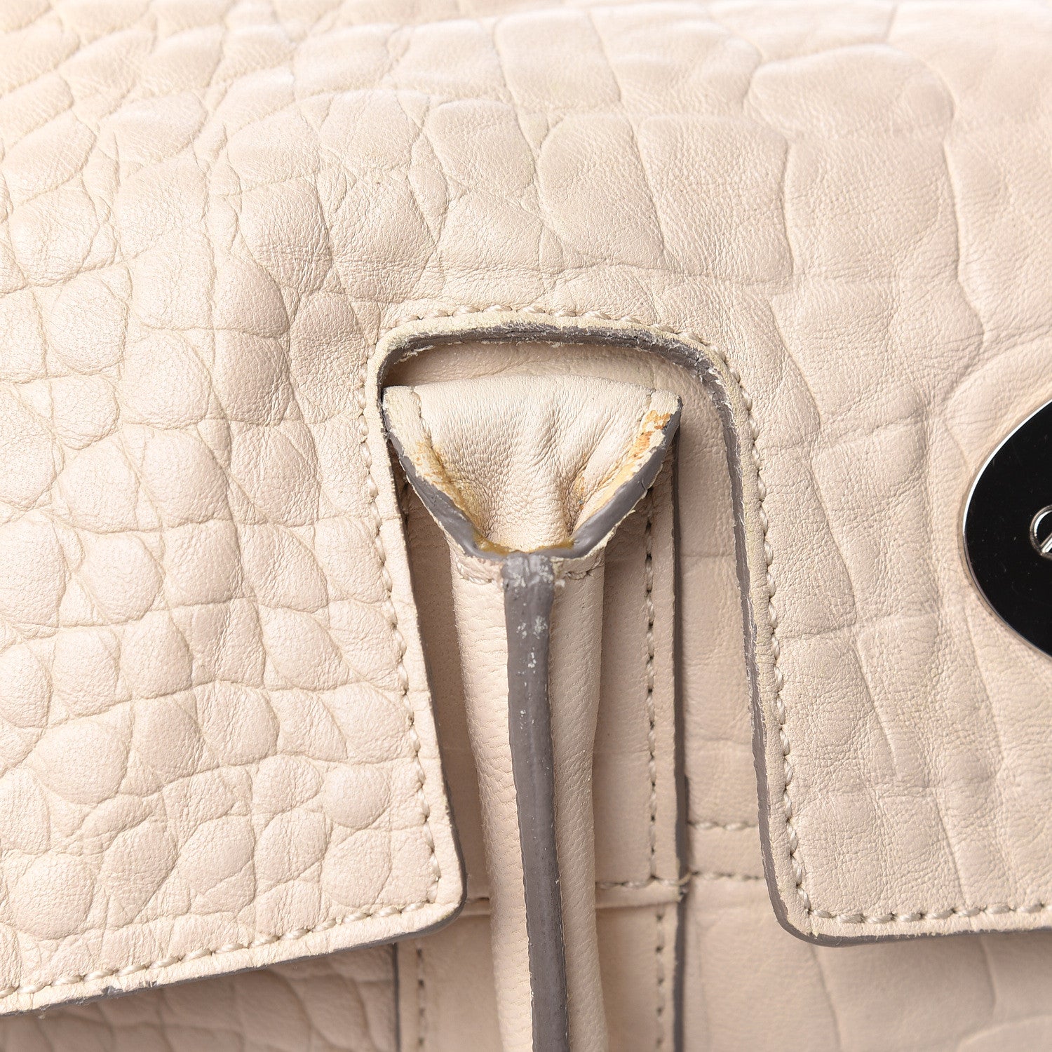 Mulberry Calfskin Crocodile Embossed Bayswater Snowball White 10 of 21