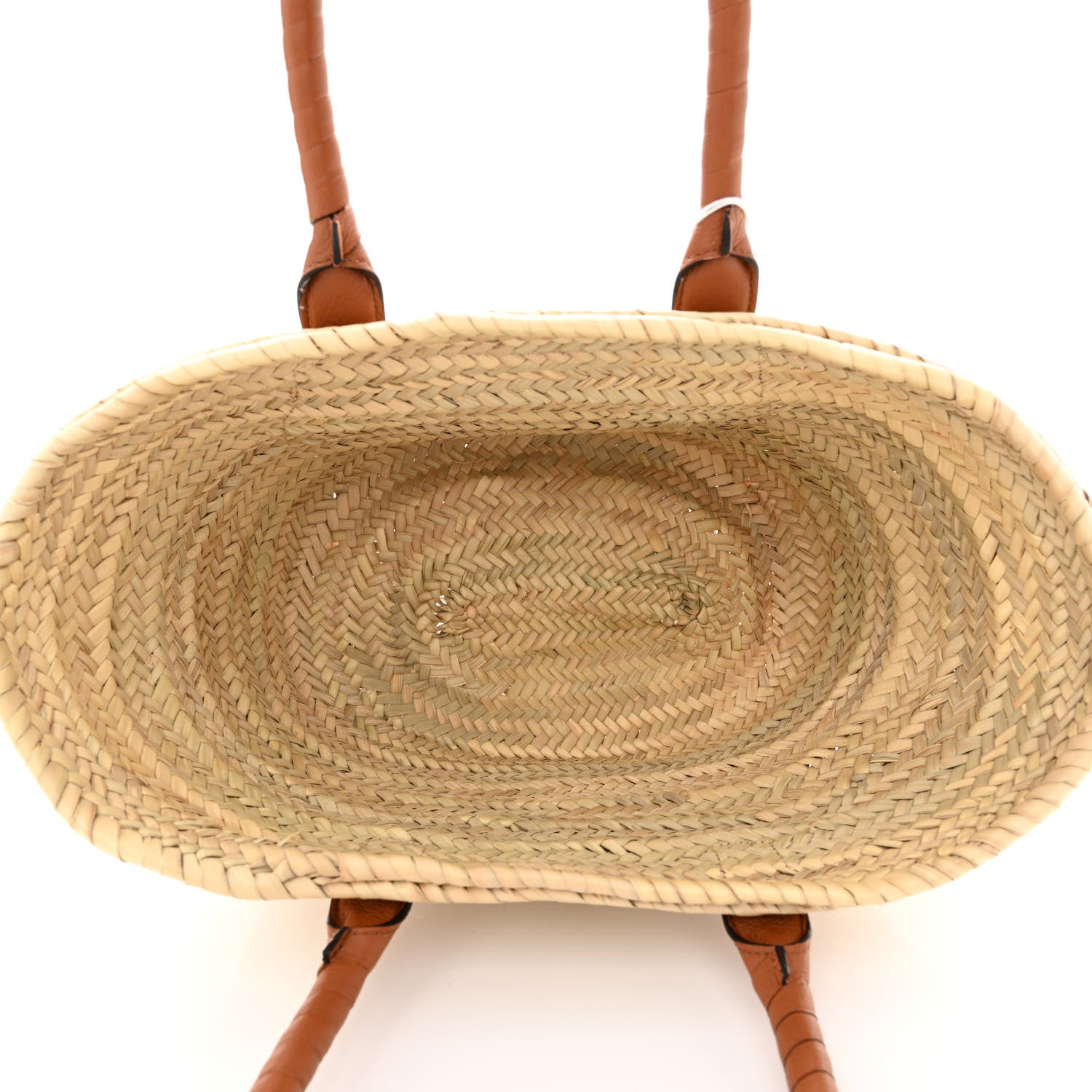 Chloe Raffia Small Grain Calfskin Medium Marcie Basket Tan 5 of 9