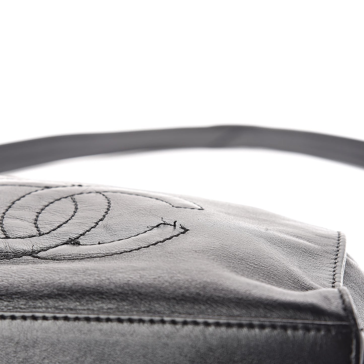 Lambskin CC Drawstring Shoulder Bag Black