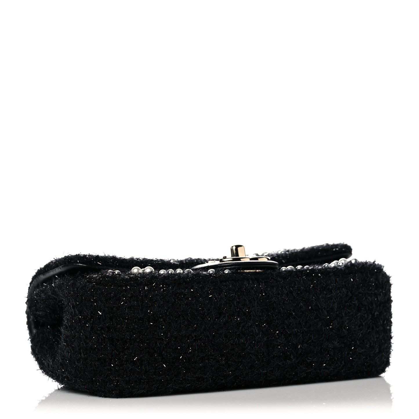 Tweed Pearl Small Cosmos Flap Black