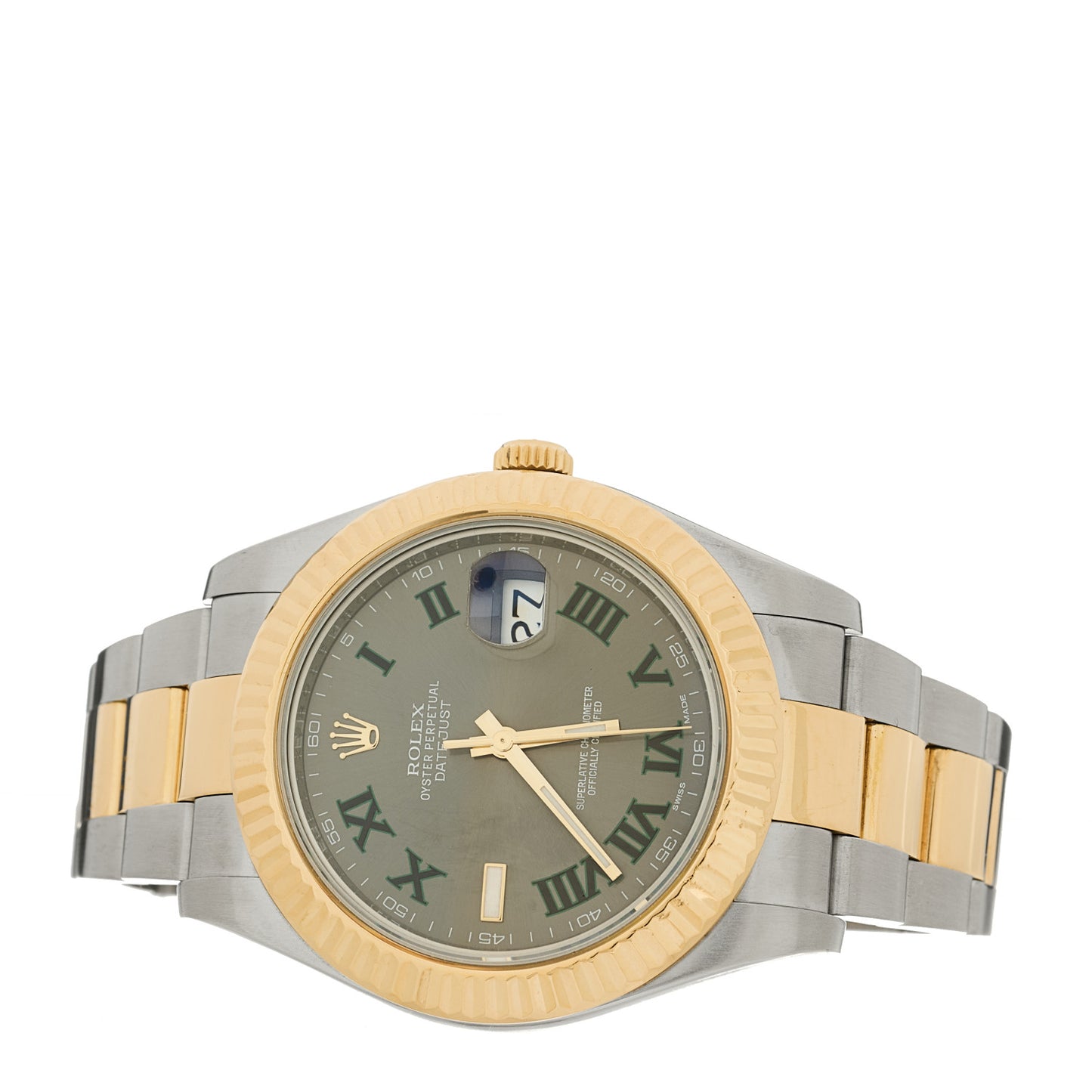 Stainless Steel 18K Yellow Gold 41mm Oyster Perpetual Datejust II Watch Slate 116333