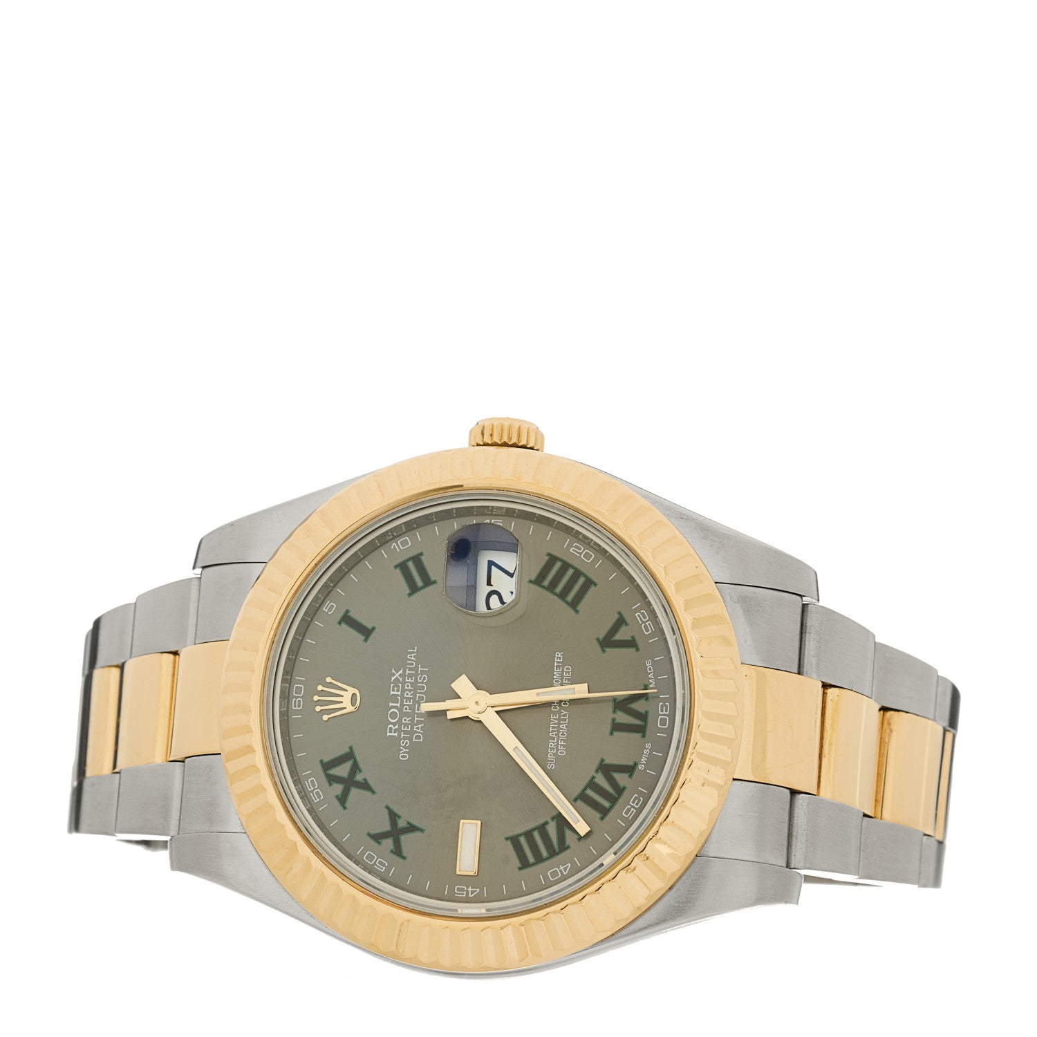Rolex Stainless Steel 18K Yellow Gold 41mm Oyster Perpetual Datejust II Watch Slate 116333 2 of 5