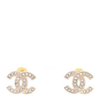 Chanel Crystal CC Earrings Gold 1 of 5