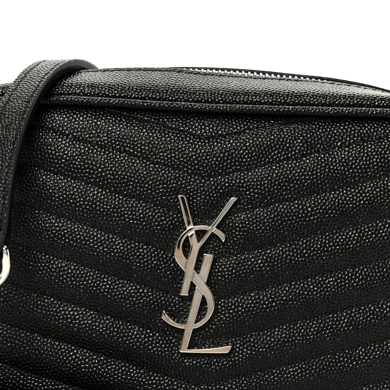 Saint Laurent Grain De Poudre Matelasse Monogram Mini Lou Camera Bag Black 8 of 10