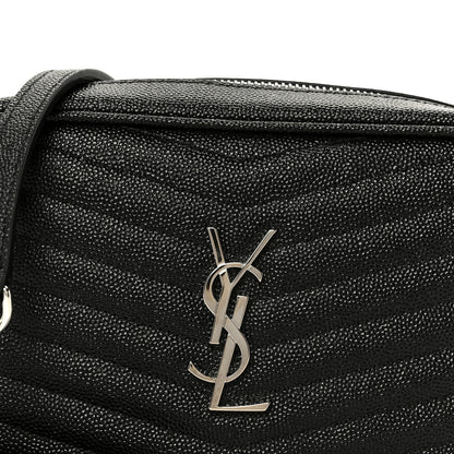 Saint Laurent Grain De Poudre Matelasse Monogram Mini Lou Camera Bag Black 8 of 10