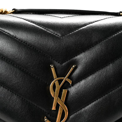 Saint Laurent Calfskin Y Quilted Monogram Medium Loulou Chain Satchel Black 7 of 9