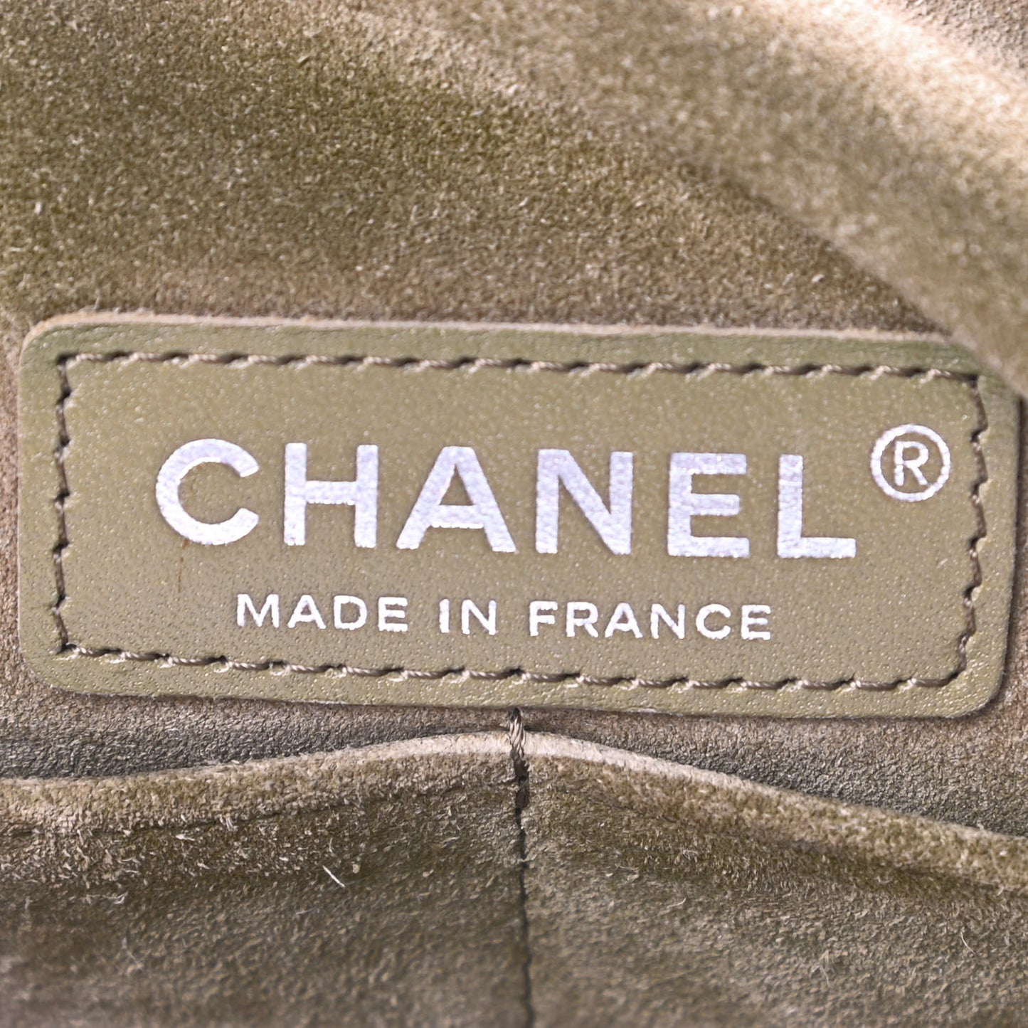 Suede Embroidered Flap Khaki