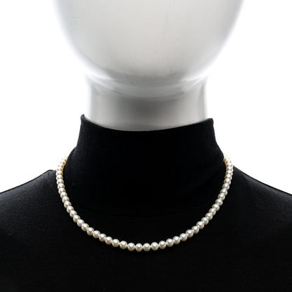 Tiffany Sterling Silver Freshwater Cultured Pearl 5.5-6mm Ziegfeld Necklace 2 of 5