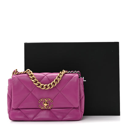 Chanel Lambskin Quilted Medium Chanel 19 Flap Purple 12 of 12