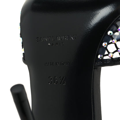 Saint Laurent Mesh Strass Giqua 95 Mule Sandals 36.5 Black 6 of 8