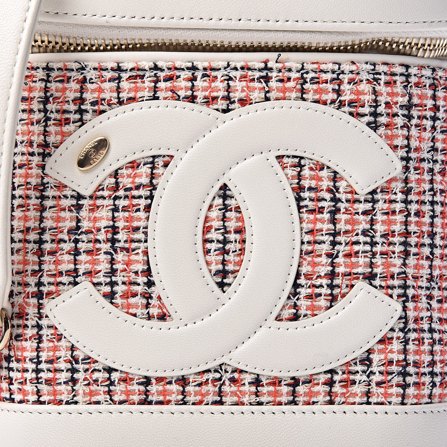 Chanel Tweed Lambskin Timeless Vanity Cosmetic Case White 10 of 10