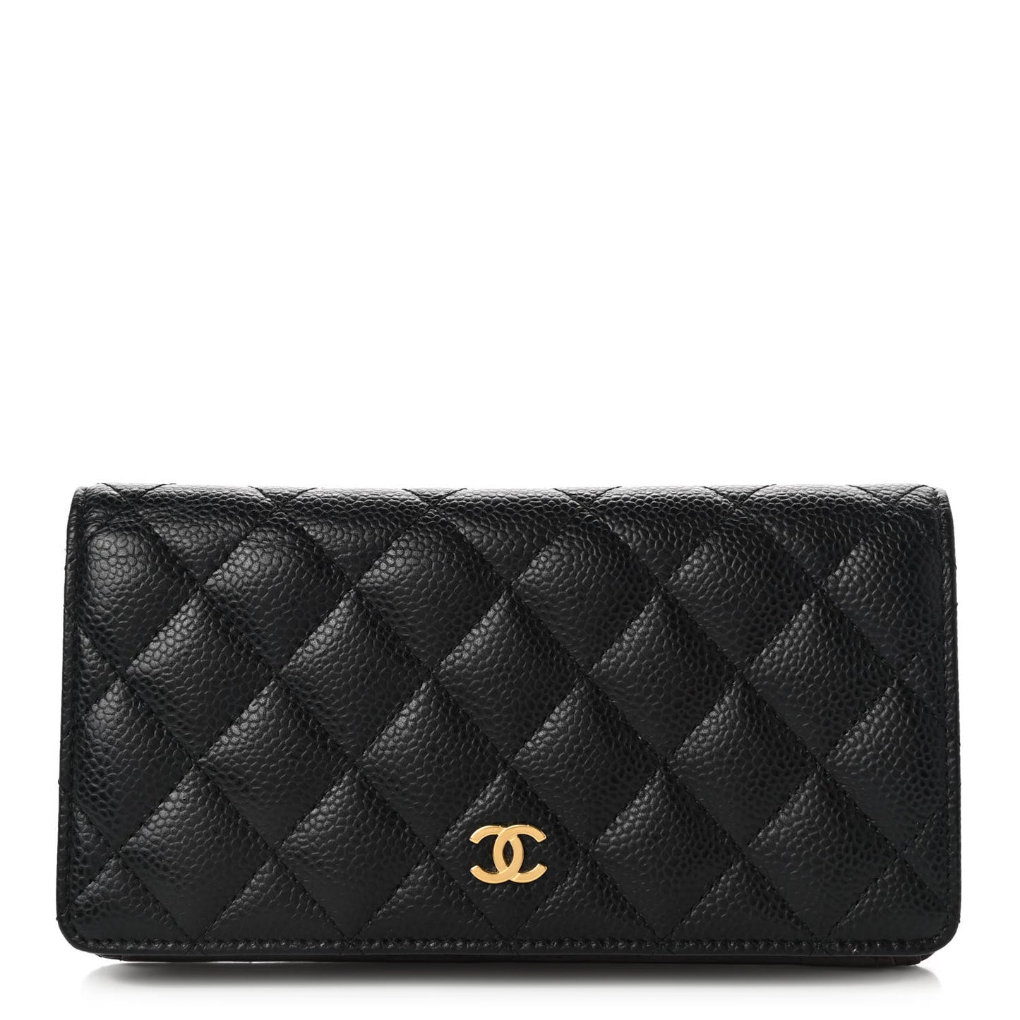 Caviar Quilted Yen Wallet Black