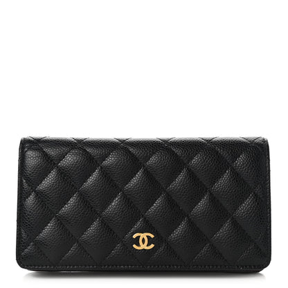 Chanel Caviar Quilted Yen Wallet Black 1 of 8