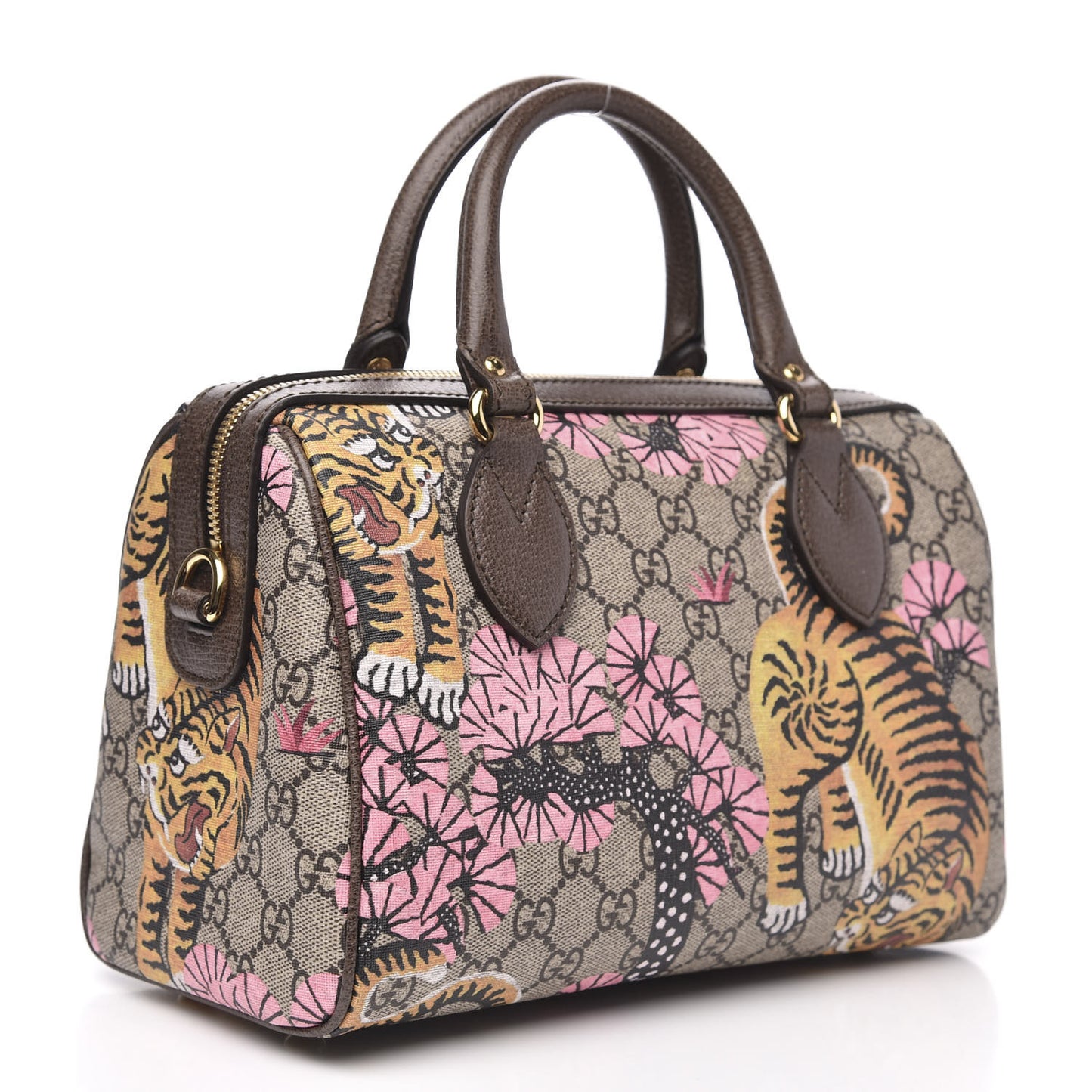 GG Supreme Monogram Bengal Small Boston Beige Pink