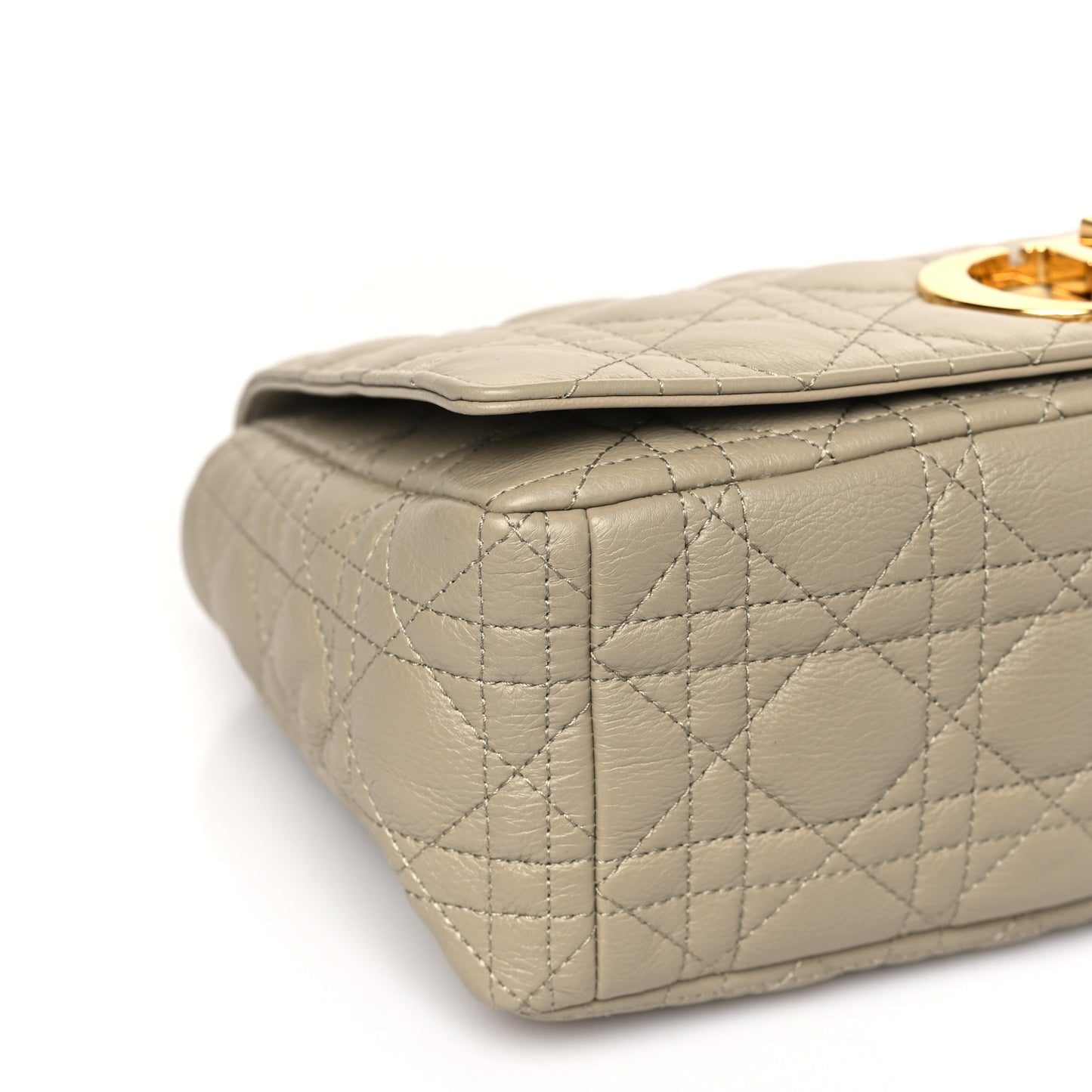 Supple Calfskin Cannage Large Caro Bag Beige