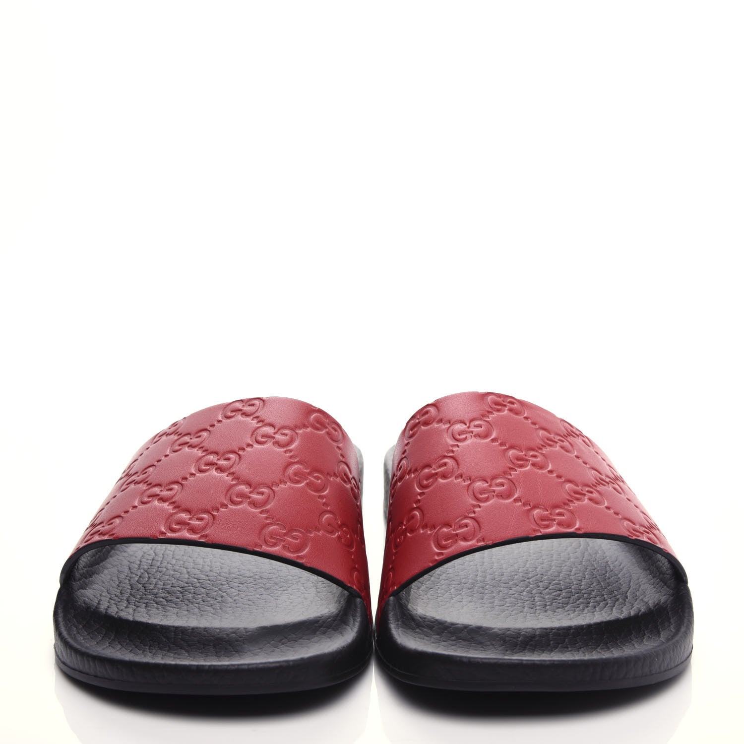 Gucci Guccissima Signature Slide Sandals 41 Hibiscus Red 2 of 10