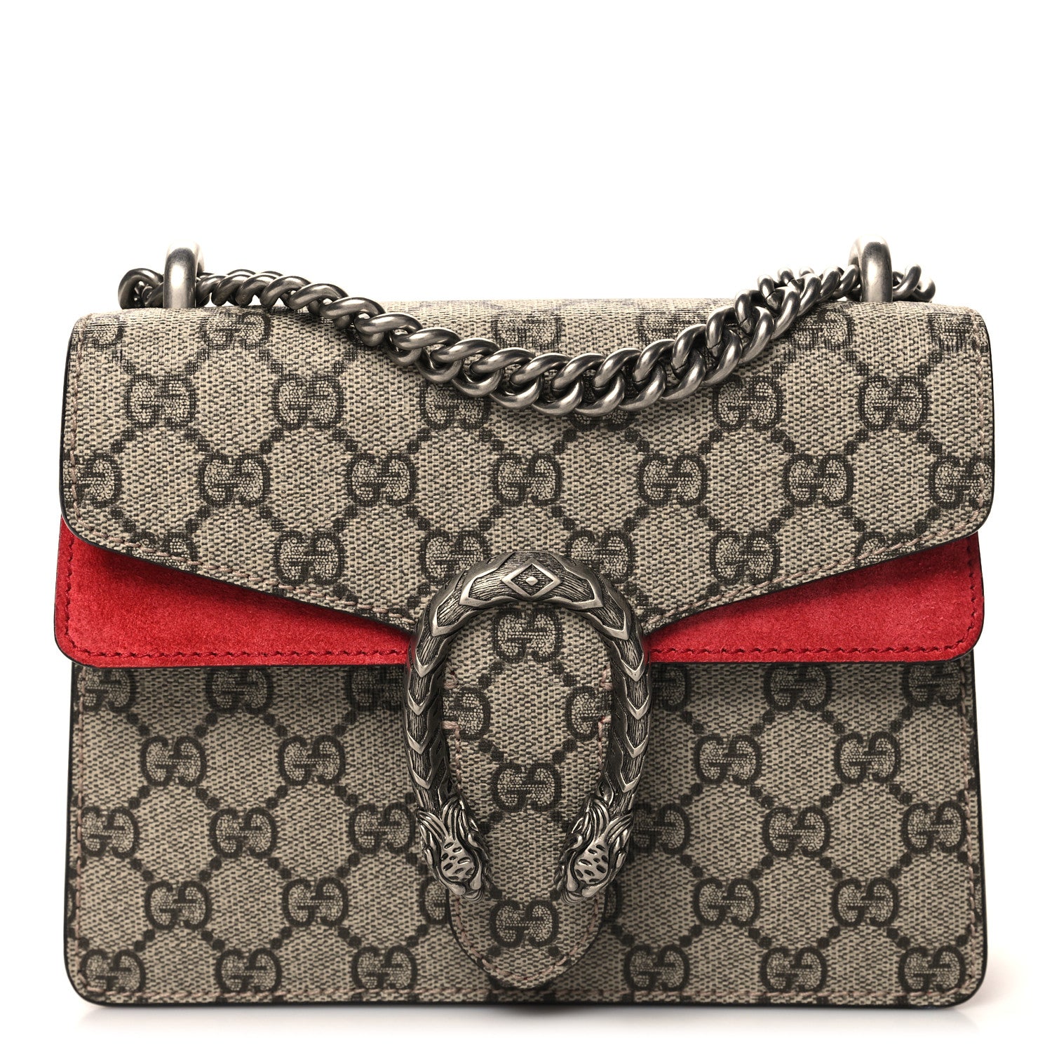 Gucci GG Supreme Monogram Mini Dionysus Shoulder Bag Hibiscus Red 1 of 11