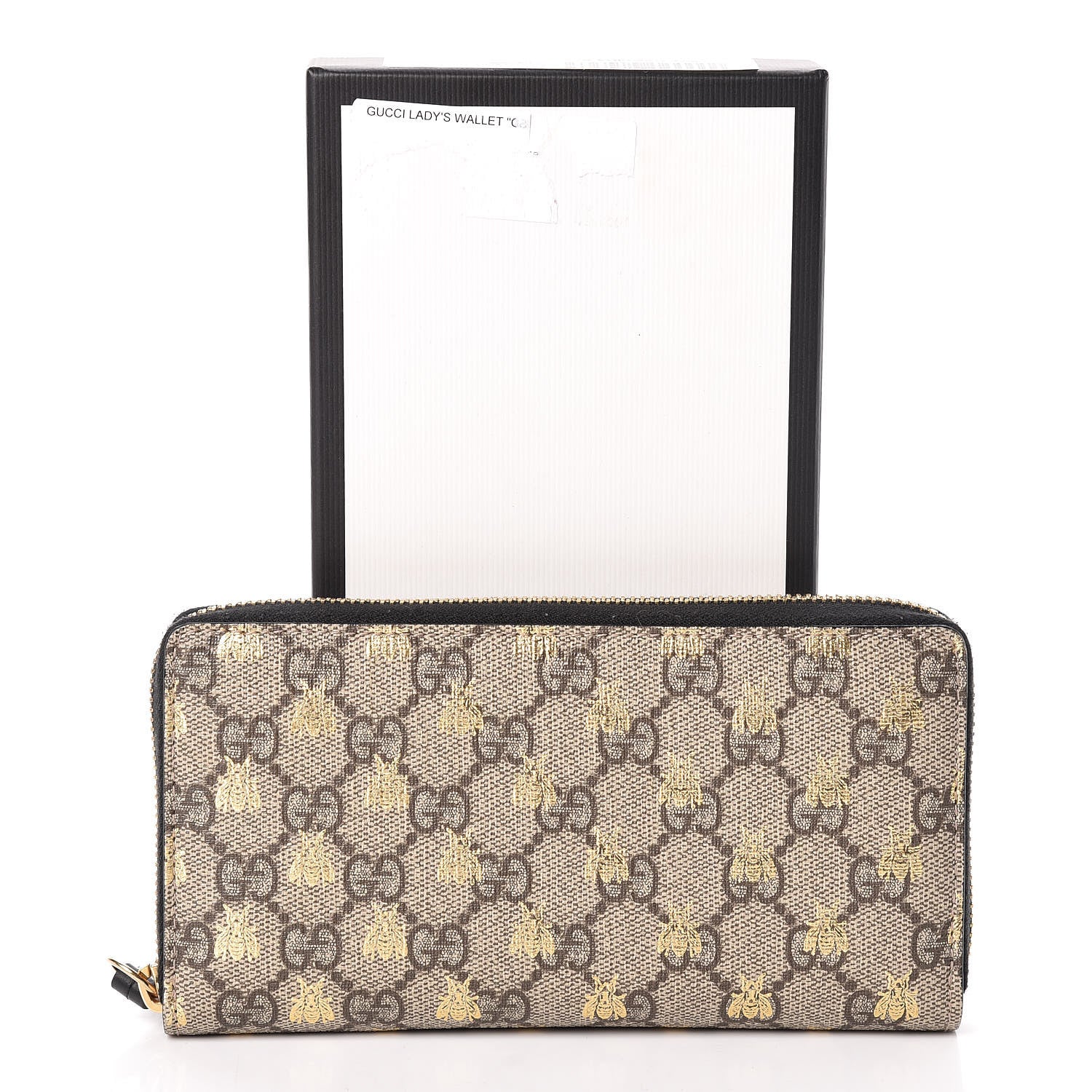Gucci GG Supreme Monogram Bees Zip Around Wallet 8 of 8