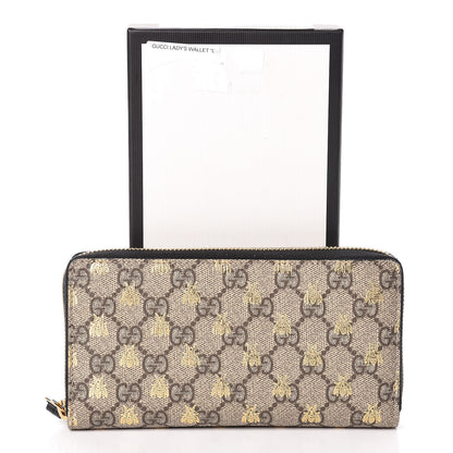 Gucci GG Supreme Monogram Bees Zip Around Wallet 8 of 8