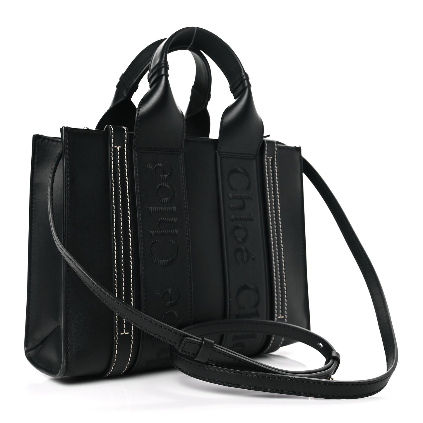 Calfskin Small Woody Tote Black
