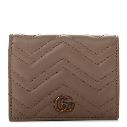 Gucci Calfskin Matelasse GG Marmont Card Case Porcelain Rose 1 of 6
