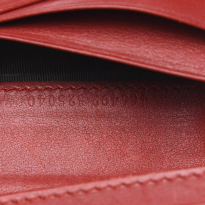 Gucci Calfskin Matelasse GG Marmont Card Case Wallet Hibiscus Red 7 of 15